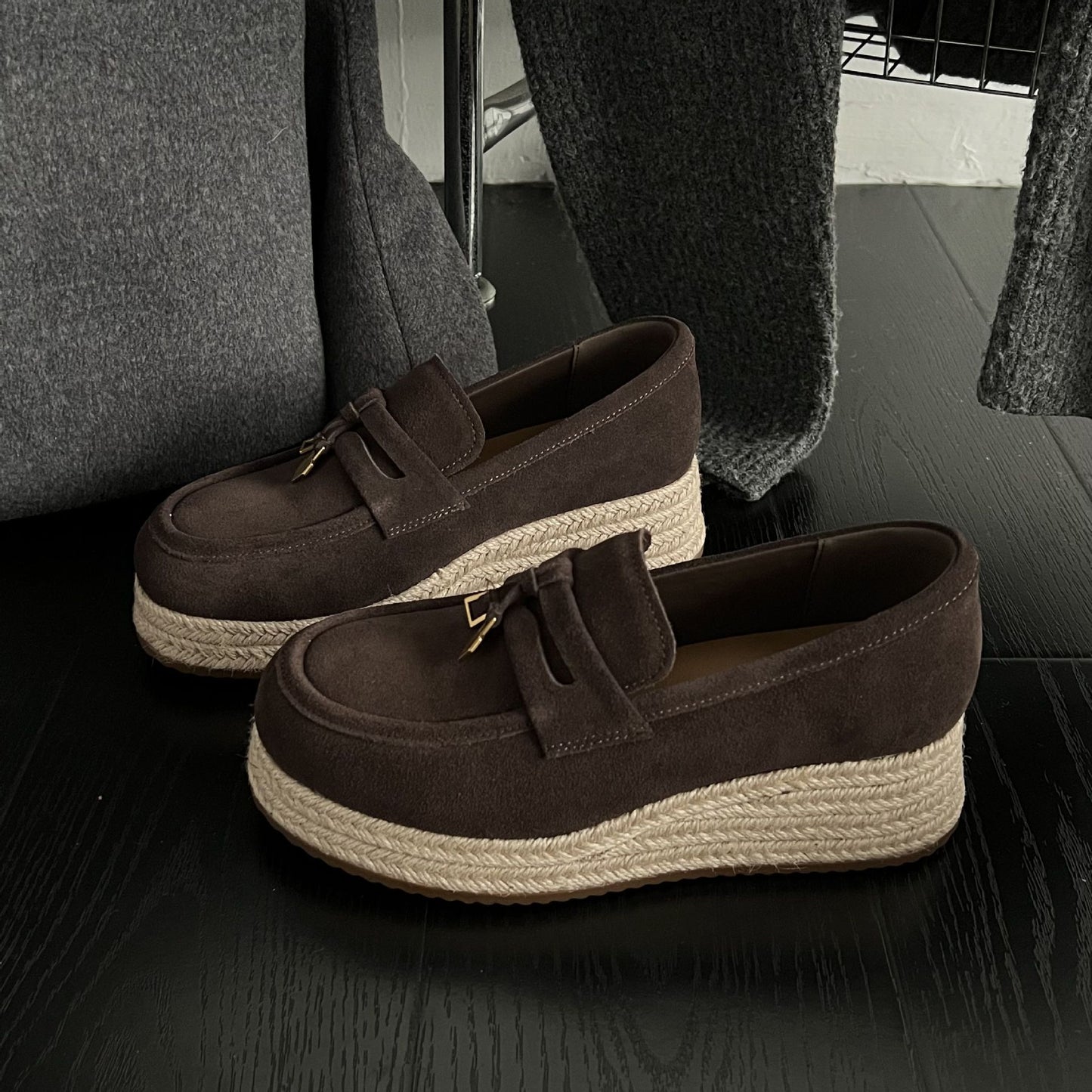 Women's Round Head Thick Bottom Spring French Style Retro British Women's Fashion Shoes
