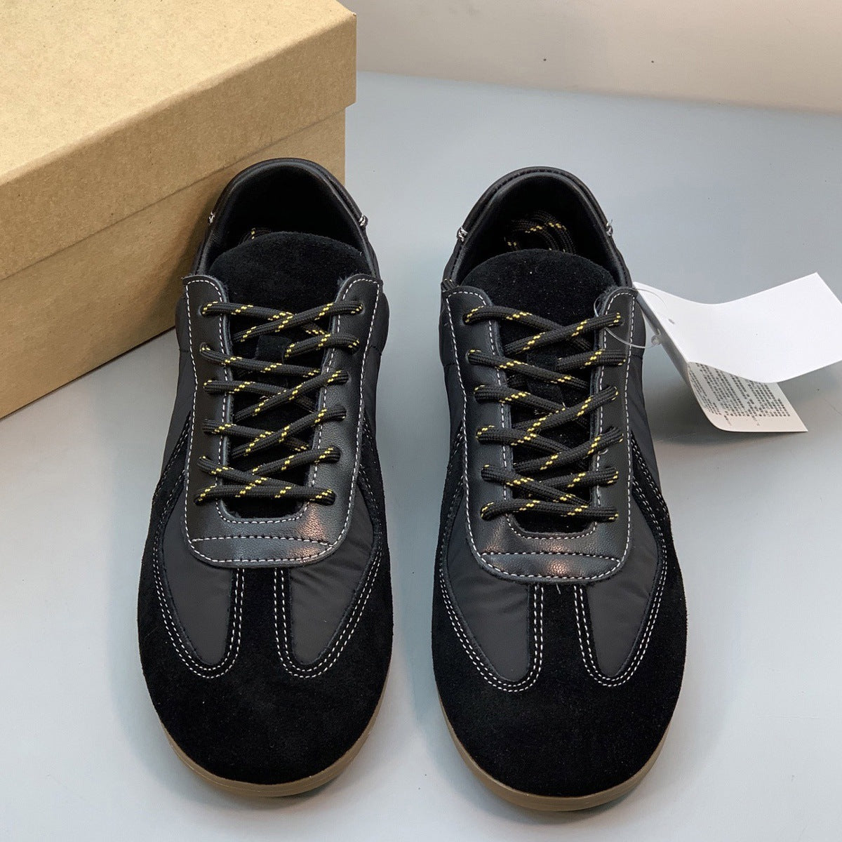 Women's Spring Leopard Print Color Matching Flat German Training Genuine Retro Women's Sports Shoes