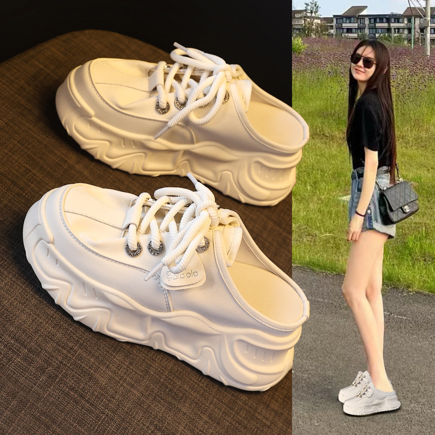 Women's Thick-soled Height Increasing Insole Lightweight Slip-on Slippers