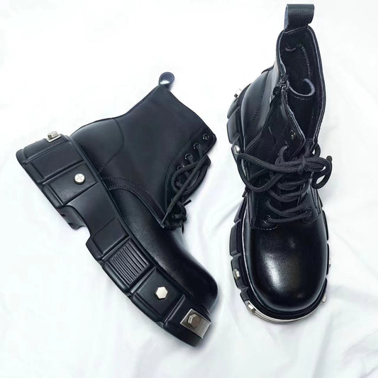 Men's British Style Summer Clothes Motorcycle Black Men's Martin Boots