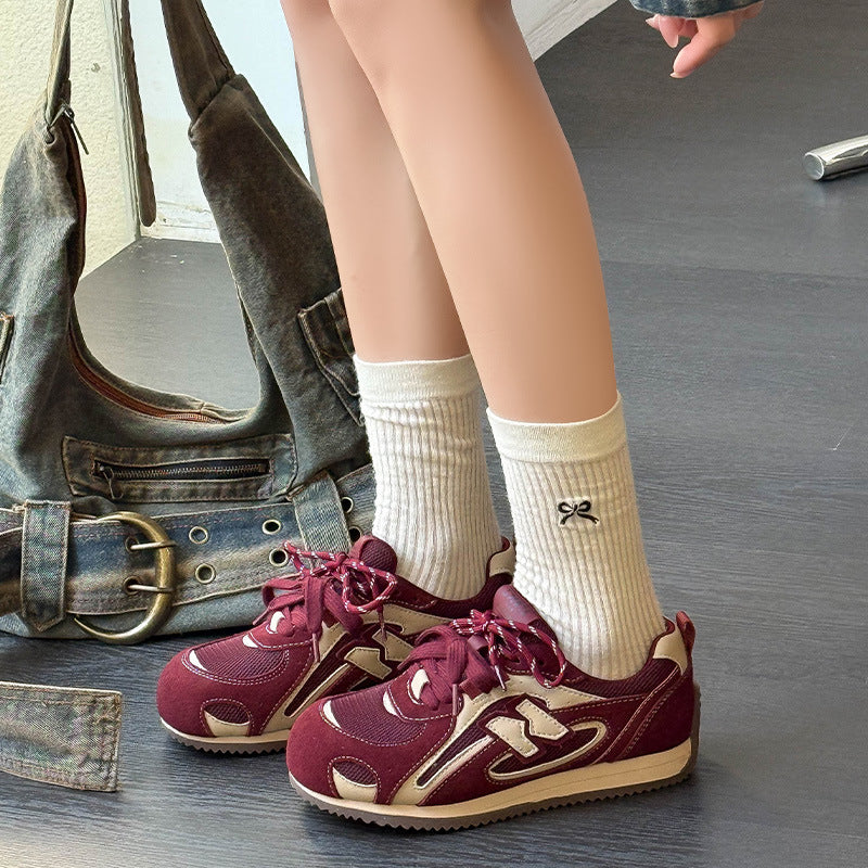 Women's Mesh Breathable German Training Autumn Thick Bottom Color Matching Dad Women's Sports Shoes