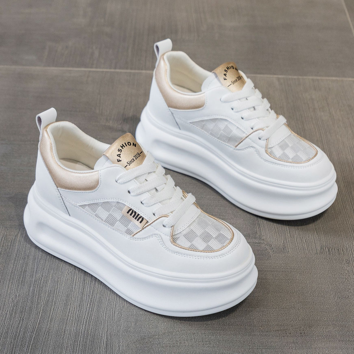 Women's Surface White Spring Height Increasing Insole Versatile Sports Women's Casual Shoes