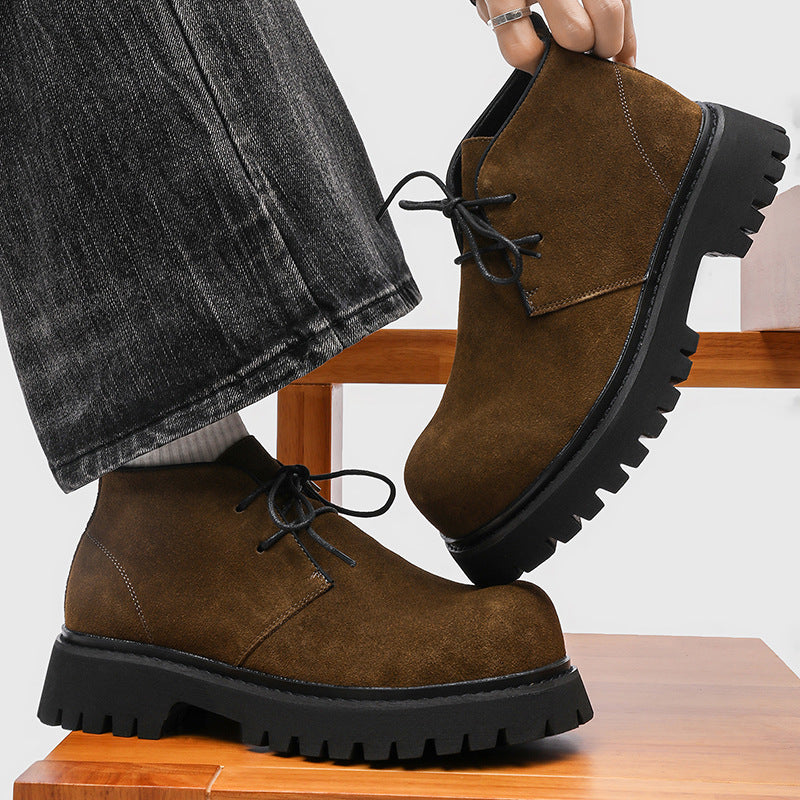 Men's Commuting Trend Korean Fashion Suede Trendy High Top Men's Martin Boots