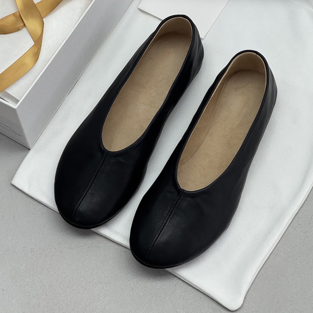 Women's Mary Jane Gold Ballet Super Soft Sheepskin Flat Women's Fashion Shoes