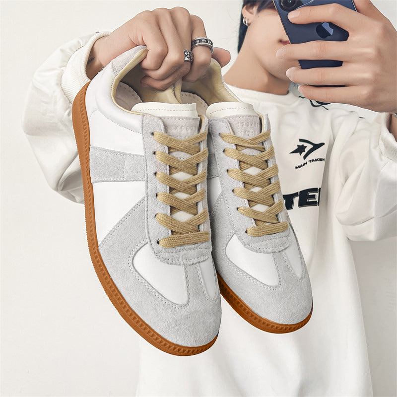 Men's Cowhide German Training Soft Bottom Surface Comfortable Trendy Retro Men's Shoes