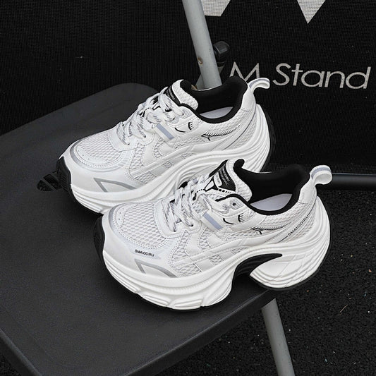 Women's Genuine Breathable Platform Dad Autumn Small Height Increased Women's Sports Shoes