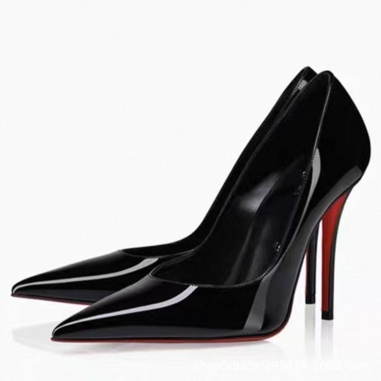 Women's Anchor Rivet Red Sole Pointed High Heels