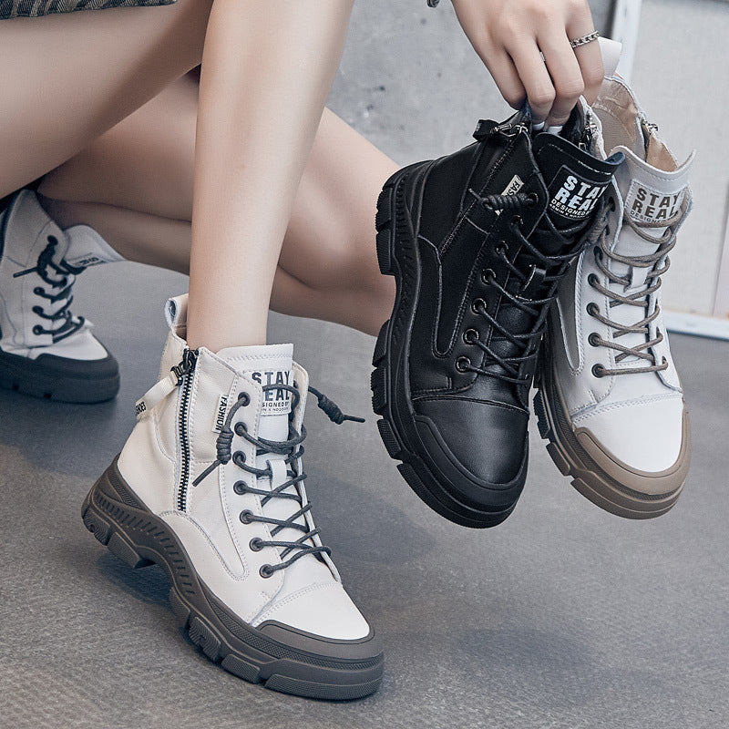 Women's Martin British Style Platform Ankle Trendy Boots