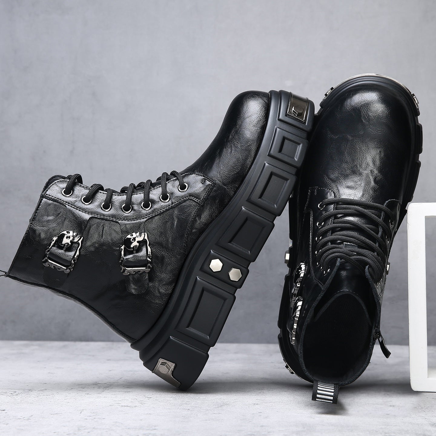 Men's Large Size Winter Small Design Trendy Thick Men's Martin Boots