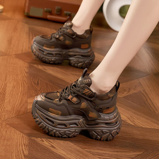 Women's Platform Dad Polished Old Retro Fashionable Height Women's Shoes