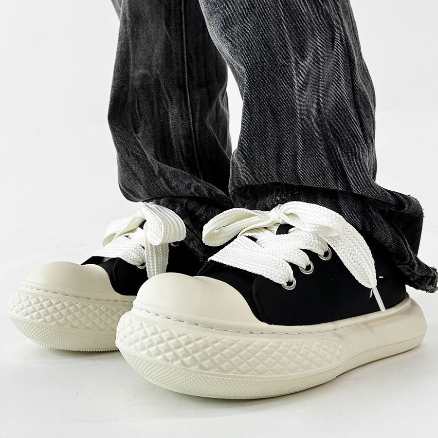 Women's & Men's Niche American Retro Distressed Black Big Toe Mickey Men's Sports Shoes