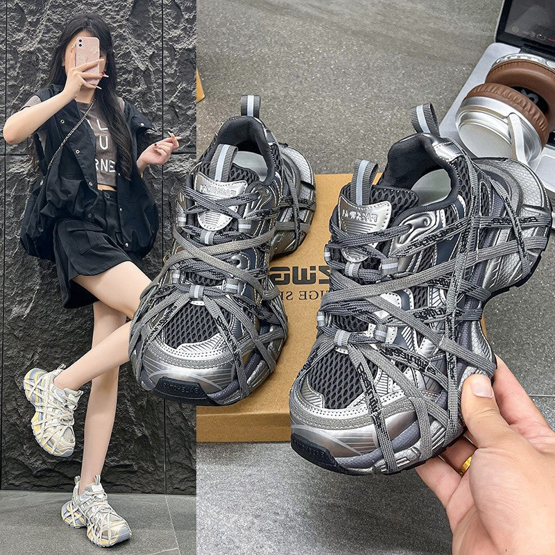 Women's Super Hot Distressed Brushed Metal Fried Women's Shoes