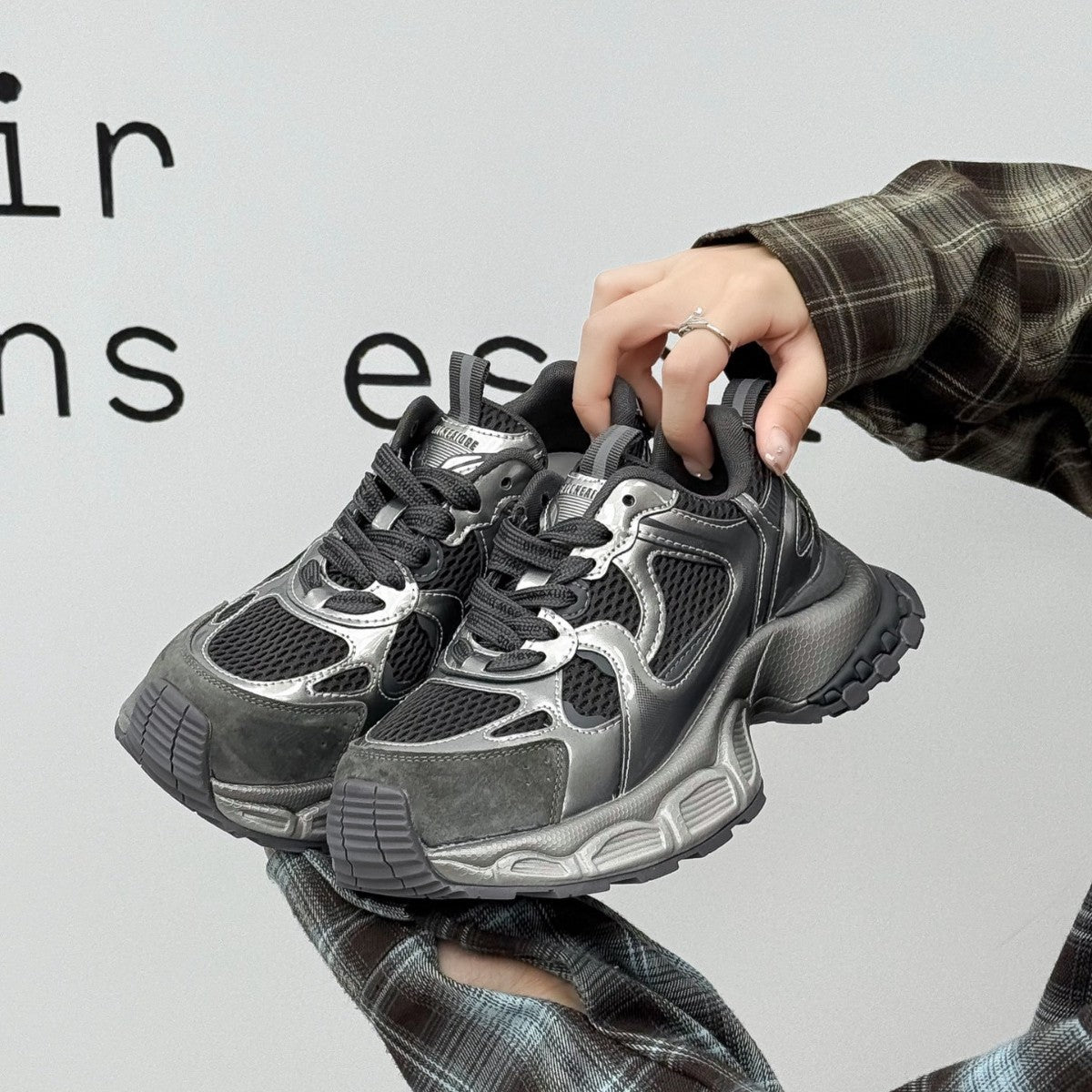Women's Thick Bottom Heightened Daddy Spring Sier Breathable Lightweight Women's Sports Shoes