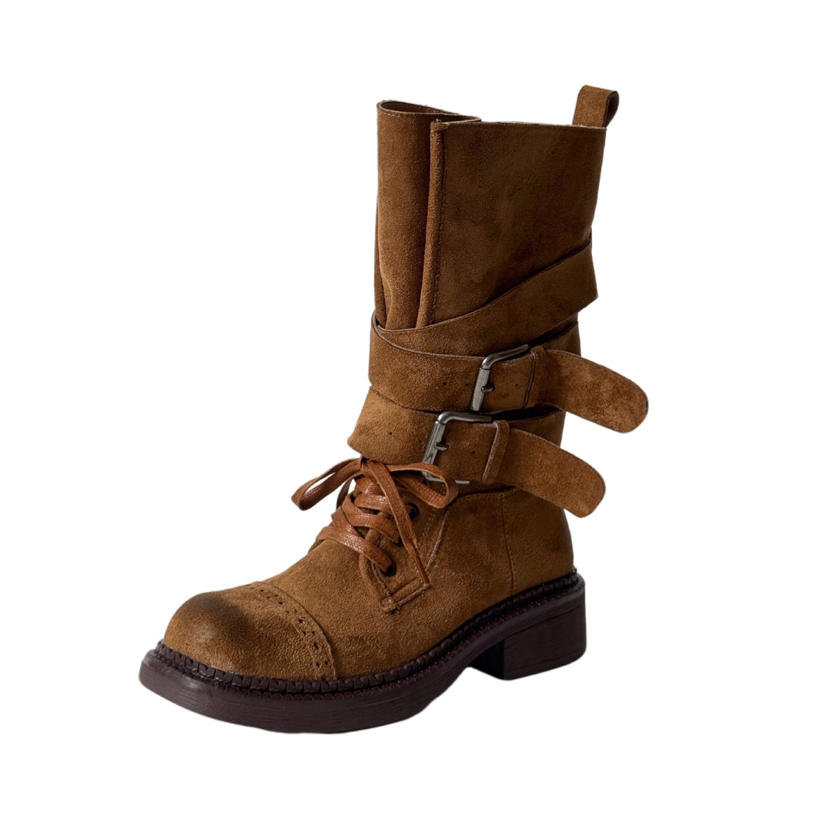 Women's Retro Martin Autumn Thick Bottom Belt Women's Leather Boots