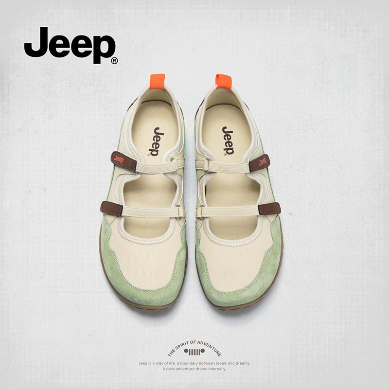 Jeep Sports Mary Jane Female Comfortable Soft Bottom Niche Shallow Women's Fashion Shoes