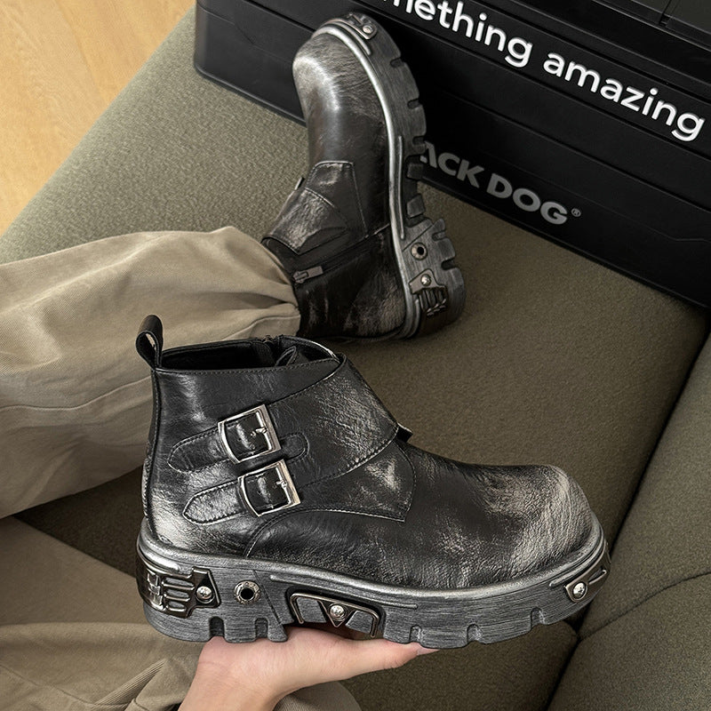 Men's Summer Fashion Platform Thick Bottom Height Increasing Trendy Cool Fried Boots