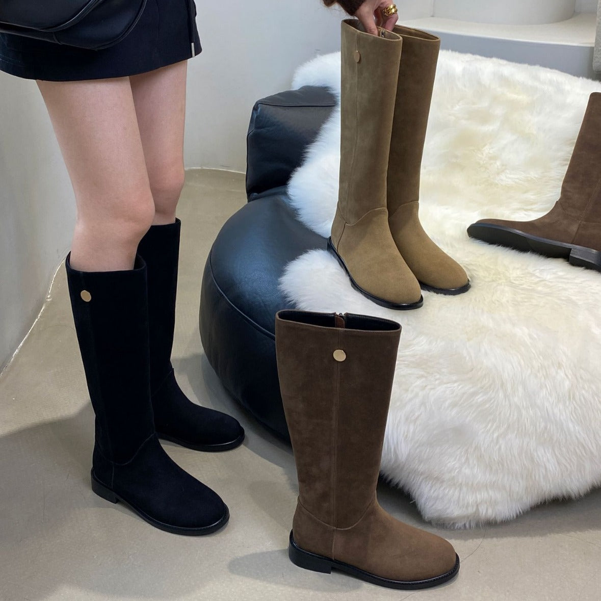 Women's Below The Knee Knight Frosted Knee-length High Boots
