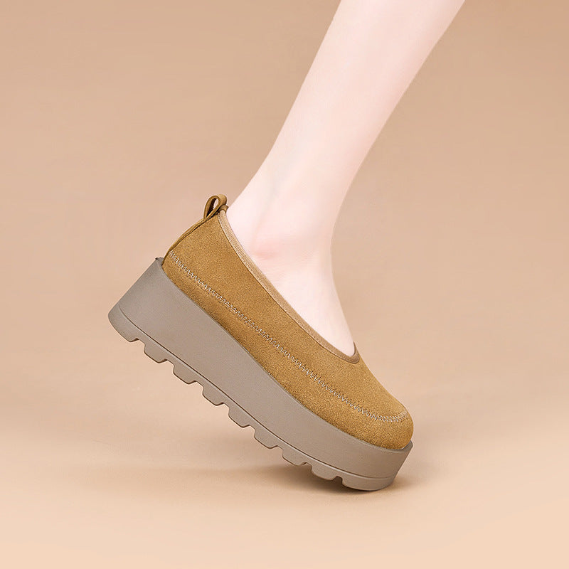 Women's Spring Genuine Outdoor Thick Sole Increased Sports Casual Shoes