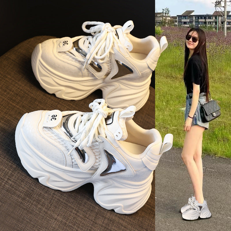 Women's Height Increasing Insole Mesh Autumn Muffin Lightweight Casual Shoes