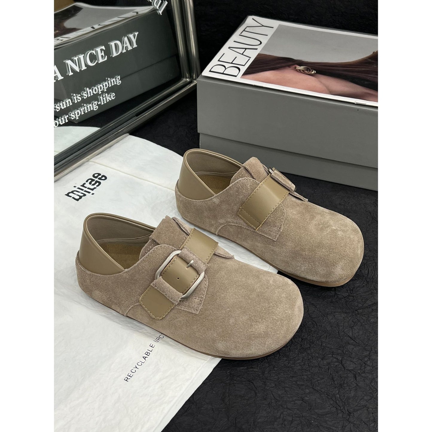 Women's Spring Genuine Retro Big Head Platform Height Increasing Insole Sports Casual Shoes