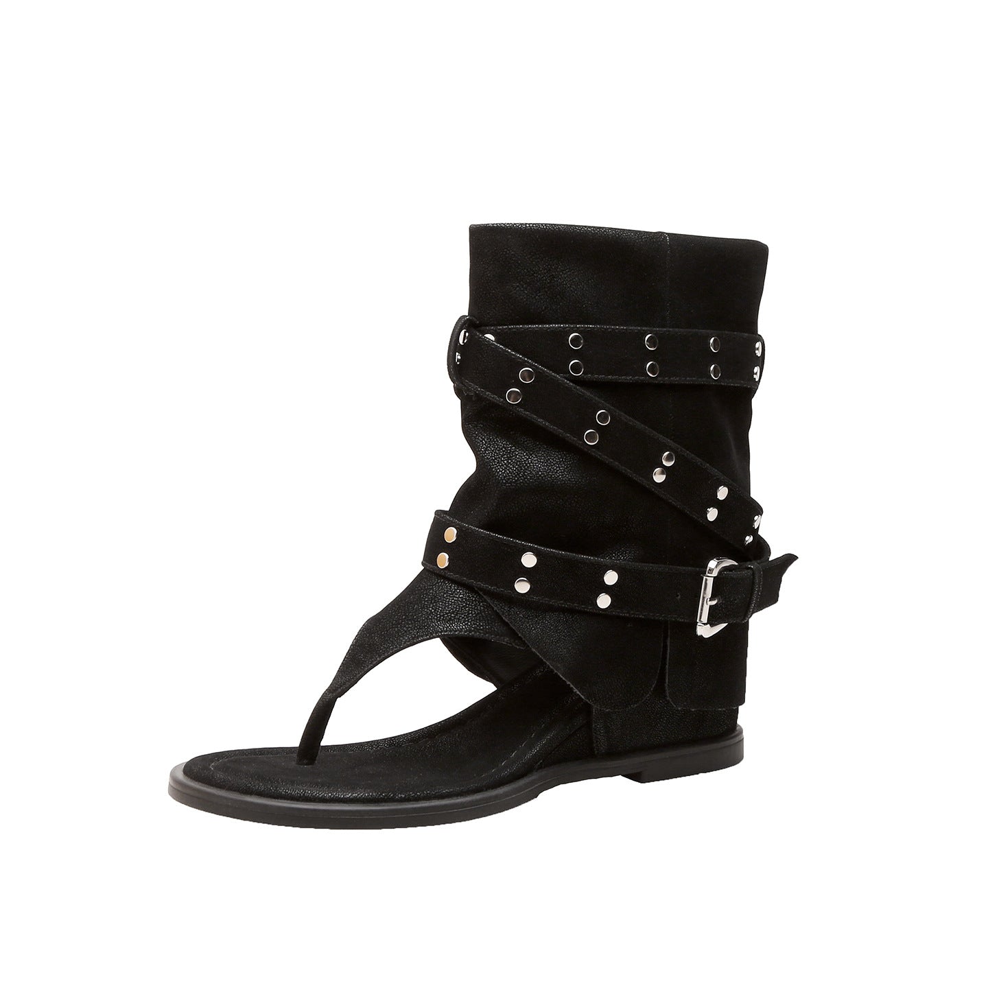 Women's Short Tube Summer Height Increasing Insole Rivet Pants Waste Soil Boots