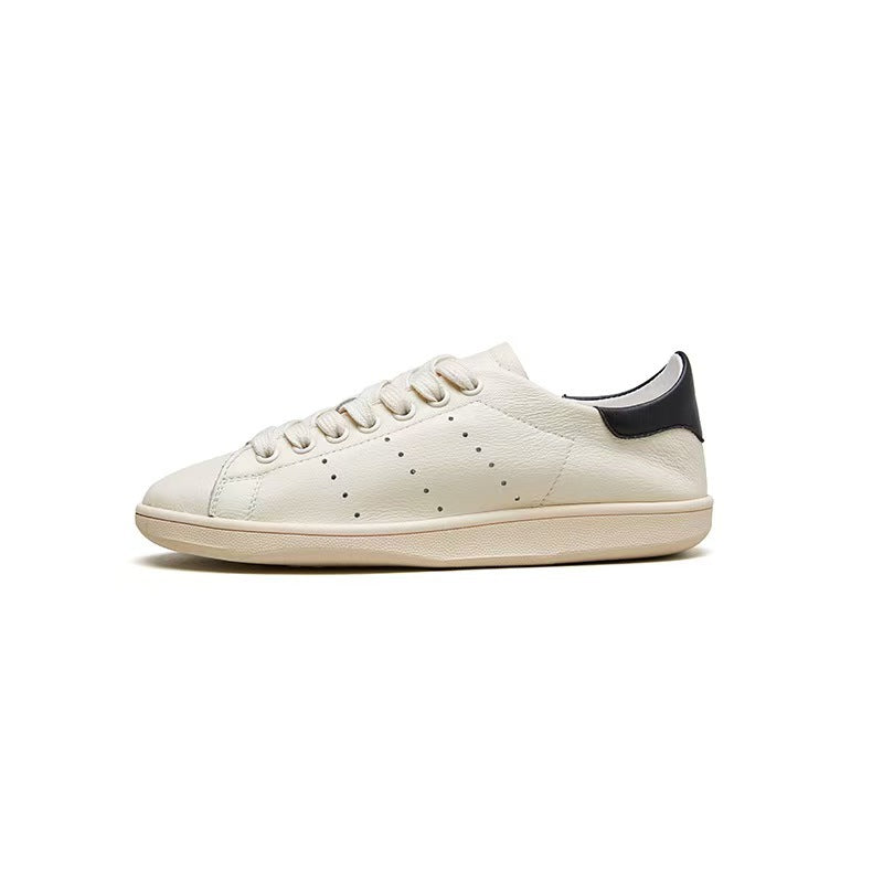 Name Unisex White Summer Breathable Top Layer Cowhide Sneakers