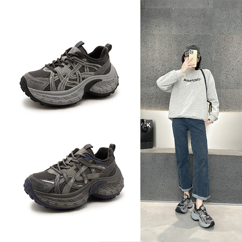 Women's Heightened Daddy Korean Style Street Niche Durian Retro Women's Sports Shoes