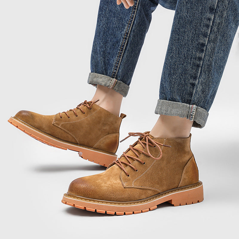 Men's Autumn Fashion Martin British Ankle High Top Working Wear Retro Boots