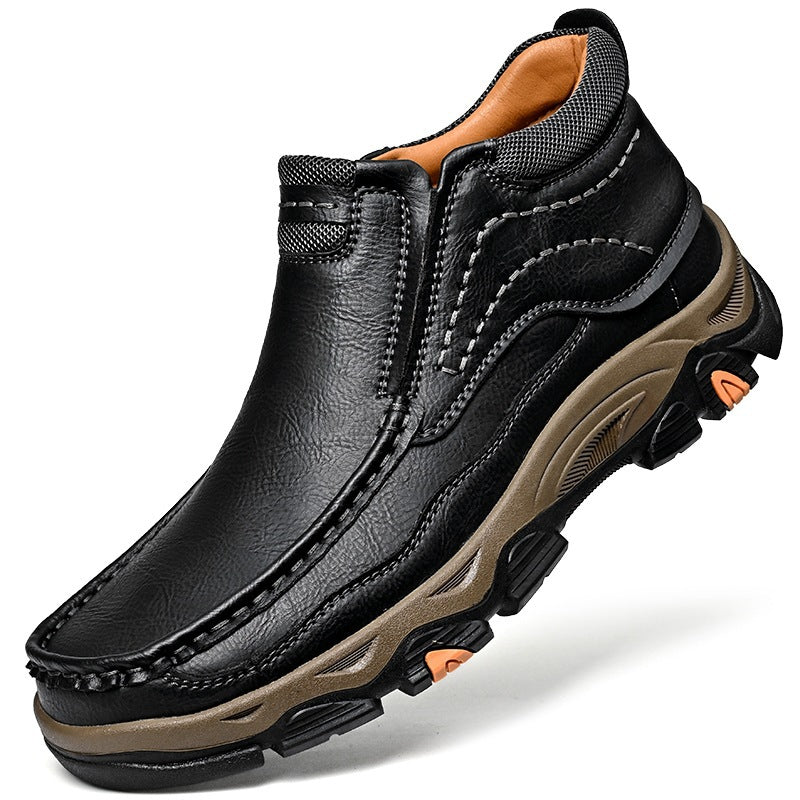 Men's Plus Size Thick Bottom Winter Men's Leather Boots