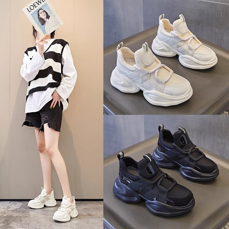 Women's Spring Genuine Elevator Versatile Platform Niche With Women's Sports Shoes