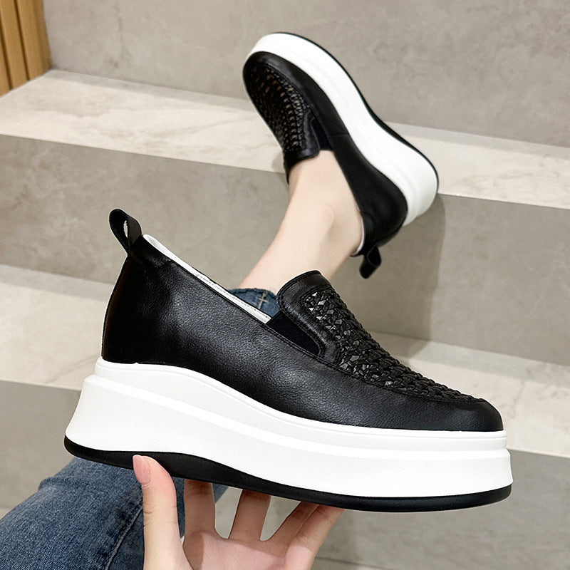 Women's Small Hollowed Leisure Pumps Summer Slip-on Thick Bottom Women's Casual Shoes