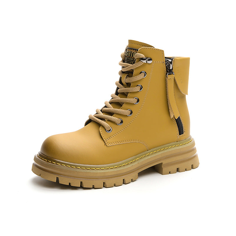 Women's Martin For Retro Motorcycle Fashion Short Worker British Style Women's Leather Boots