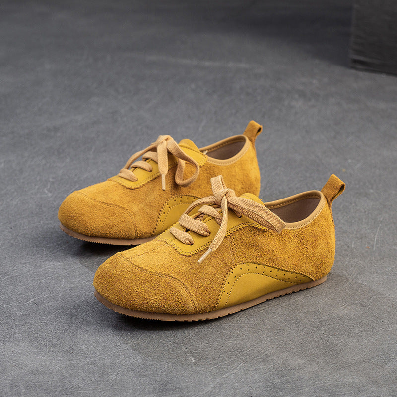 Women's Shu British Style First Layer Cowhide Sports Macaron Women's Shoes