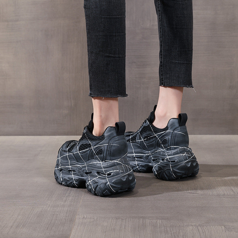 Women's Platform Height Increasing Insole Retro Daddy Sports Casual Shoes