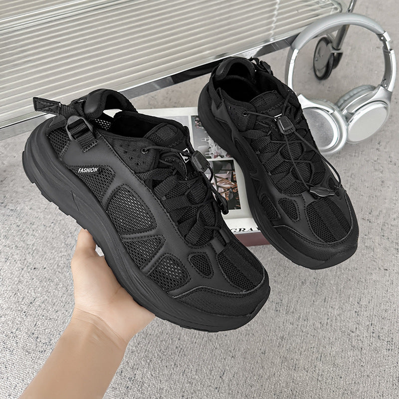 Men's Mesh Surface Platform Upstream Retro Breathable Lightweight Men's Casual Shoes