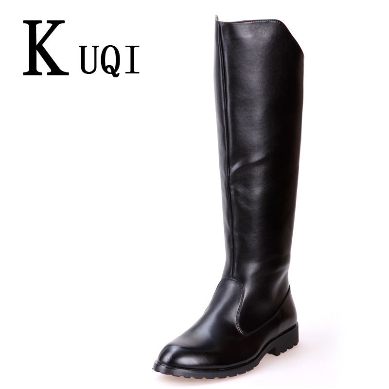 Men's Zipper Pointed Trendy Riding Outdoor Fashionable Martin Men's Leather Boots