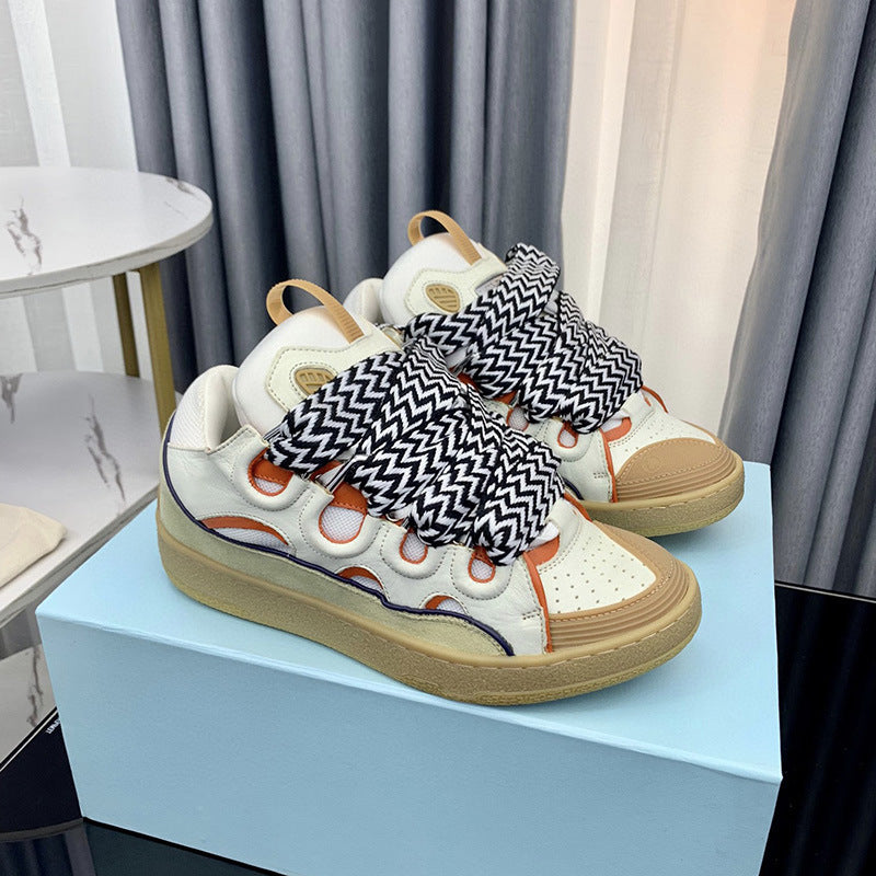 Trendy Bread Platform Lace Up Daddy German Women's Casual Shoes