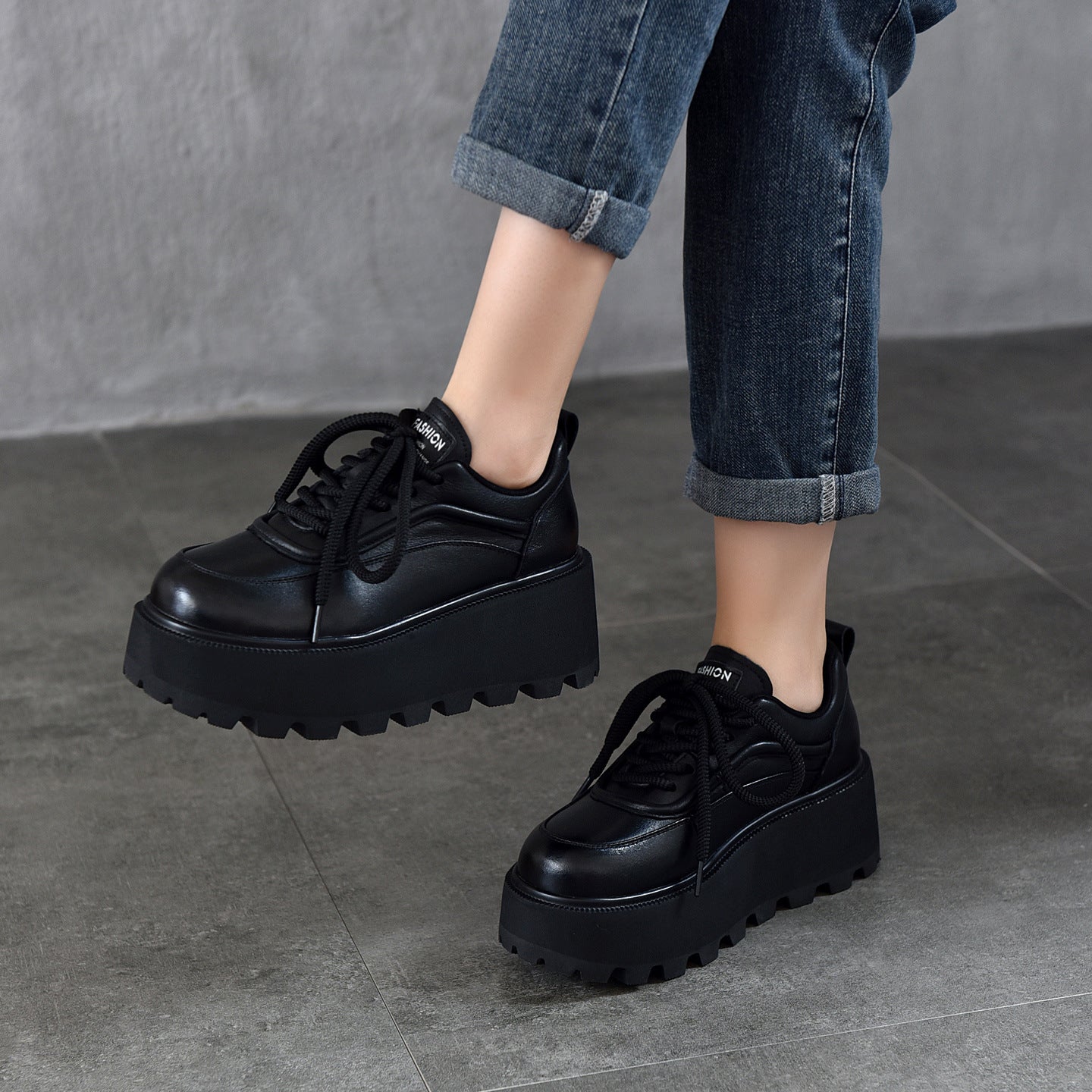 Women's Elevator Wild Low Top Spring Genuine Women's Shoes