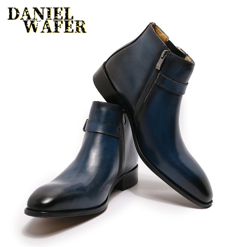 Glamorous Popular Men's Chelsea Spring Short Men's Leather Boots