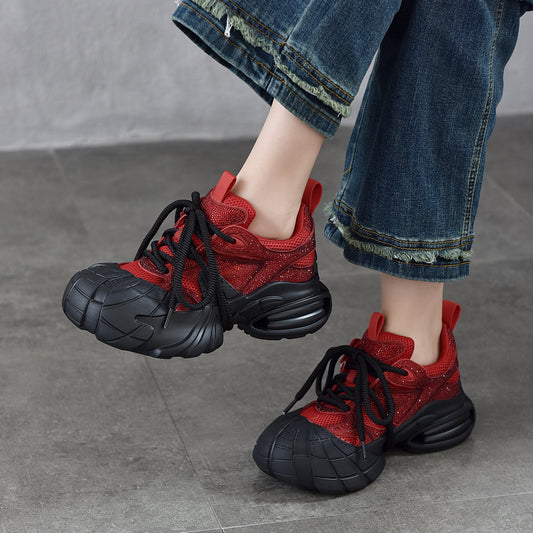 Women's Raise The Bottom Dad Colorful Crystals Style Closed Toe Sports Casual Shoes