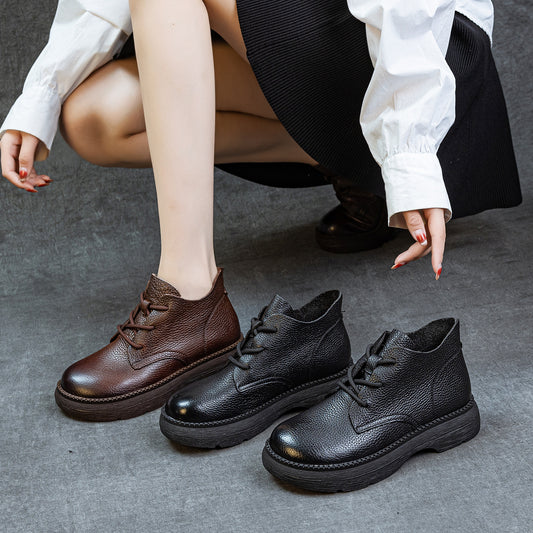 Women's Genuine First Layer Soft Cowhide Single Women's Leather Boots