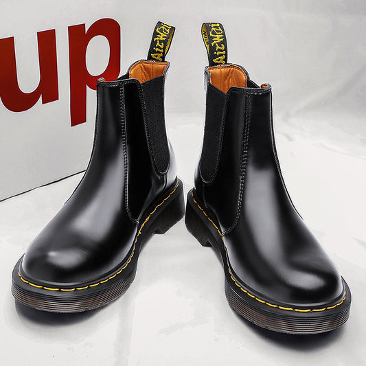 Chelsea Cowhide Couple Short British Genuine Motorcycle Boots