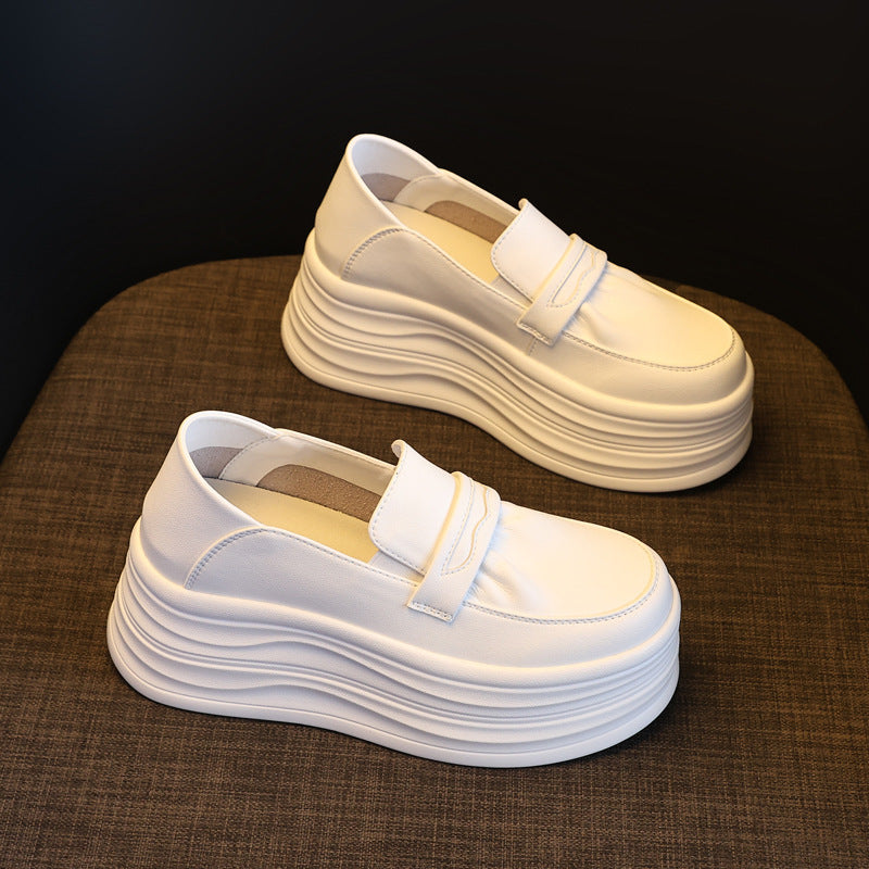 Women's Thick-soled Height Increasing Insole White Spring Casual Shoes