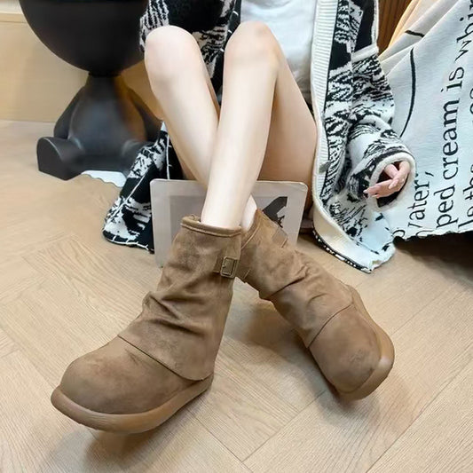 Retro Slip-on Winter Thick Warm Ugly Cute Cotton Snow Boots