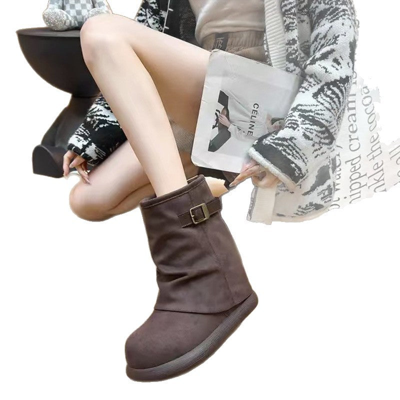 Retro Slip-on Winter Thick Warm Ugly Cute Cotton Snow Boots