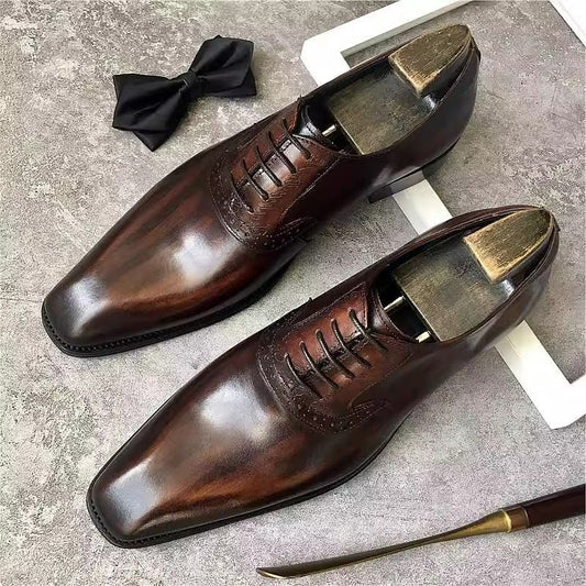 Men's Oxford British Wedding Summer Business Formal Wear Pointed Men's Shoes