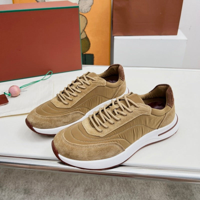 Men's Mesh Thick Sole Jogging Breathable Cowhide Men's Shoes