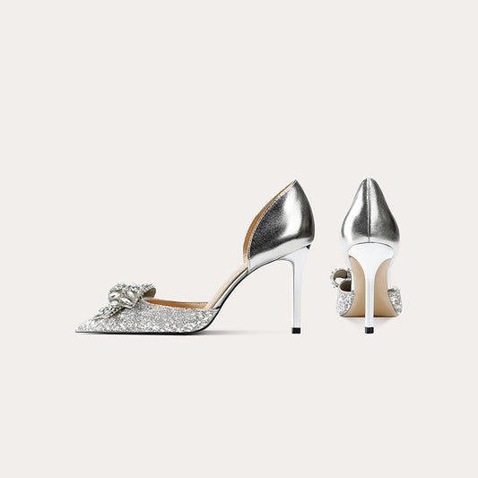 Women's Low-cut Rhinestone Bow Temperament French Style Women's Fashion Shoes
