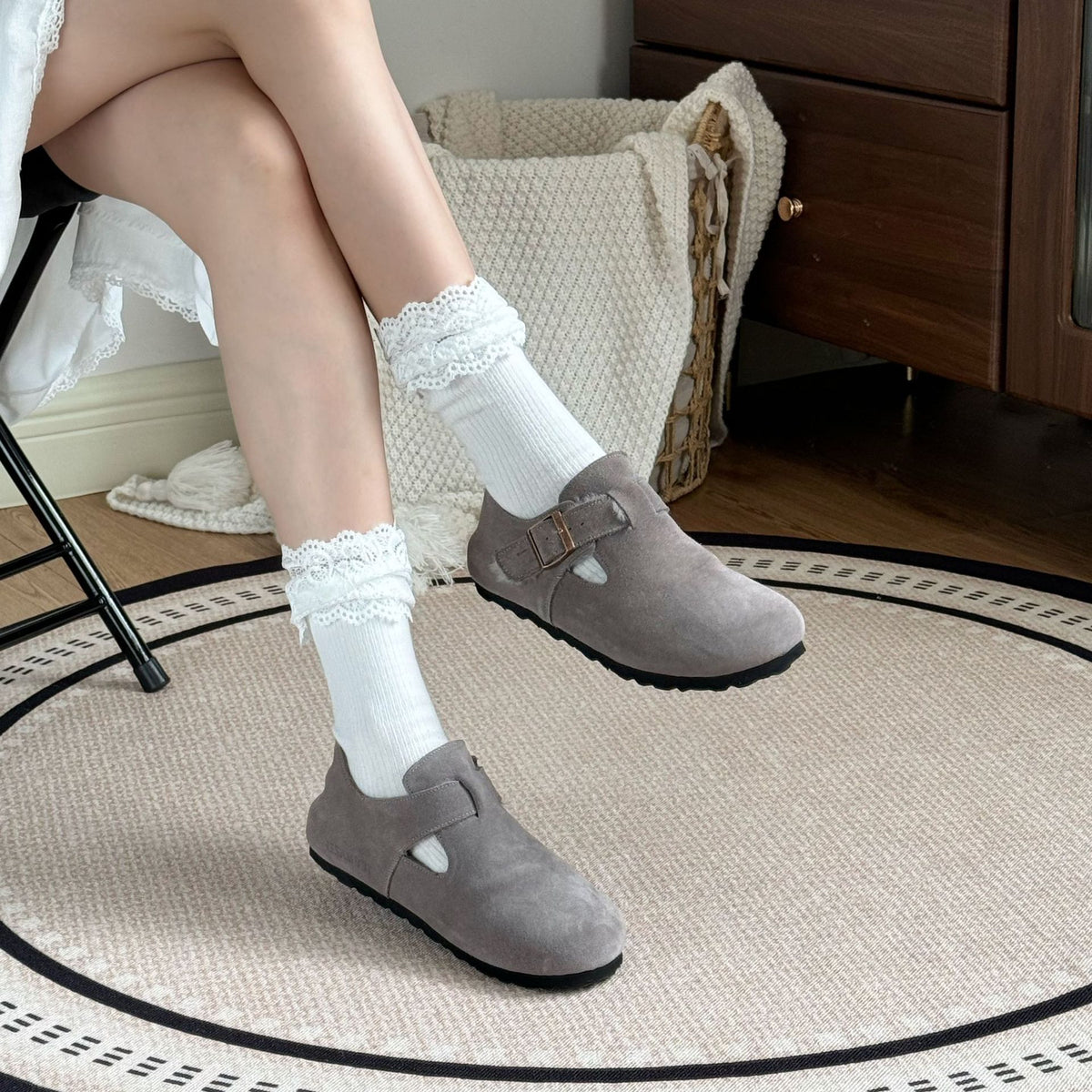 Women's & Men's Cow Suede All-inclusive Cork Platform Height Increasing Women's Casual Shoes