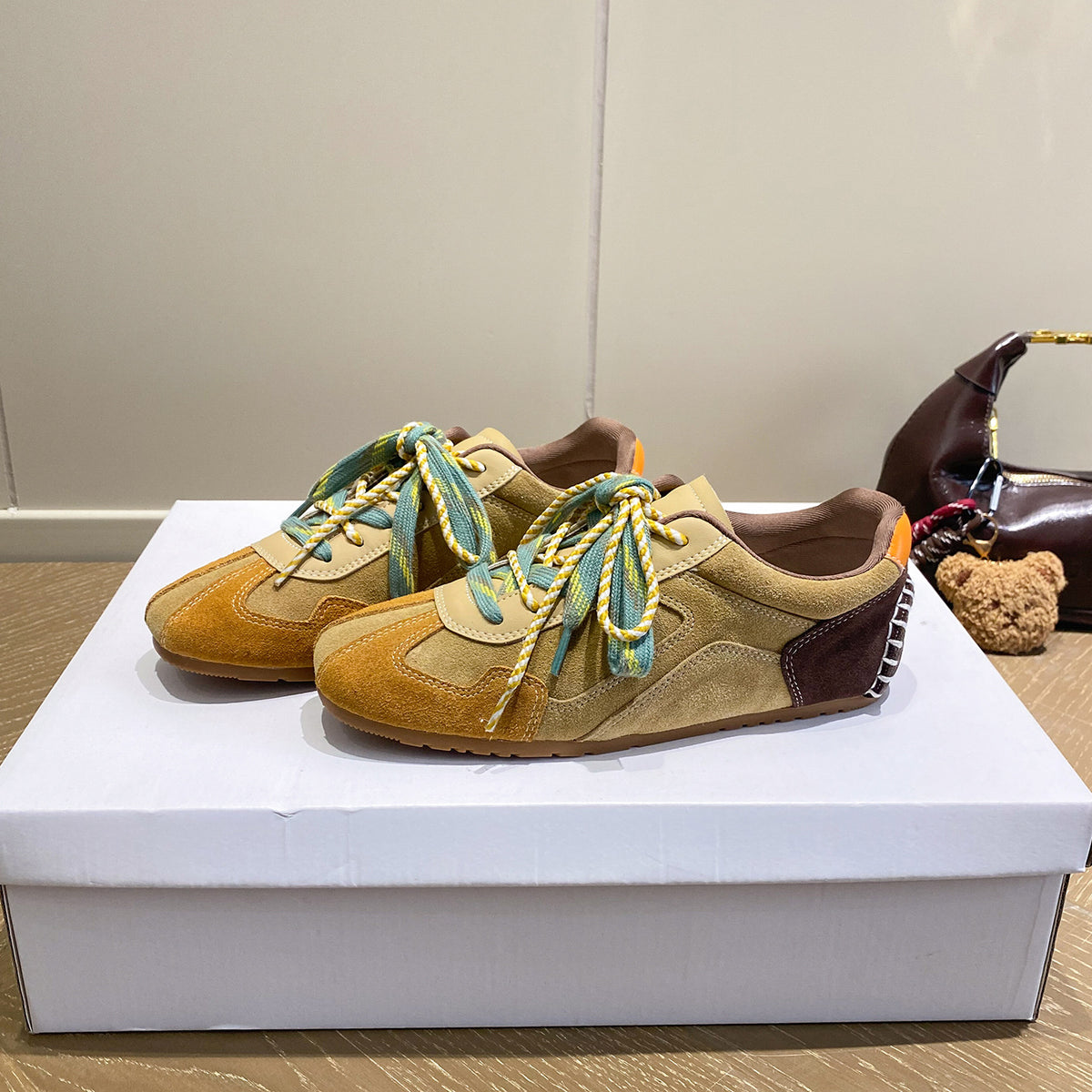 Women's Reversible Cowhide Old Style Genuine Retro Ballet Training Summer Color Women's Sports Shoes